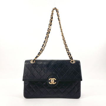 CHANEL Matelasse Coco Mark Shoulder Bag Lambskin Black Ladies