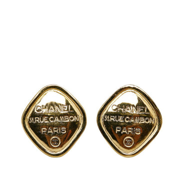 CHANEL 31 RUE CAMBON Diamond Earrings Gold Plated Women's