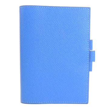 HERMES Notebook Cover Leather Blue Unisex