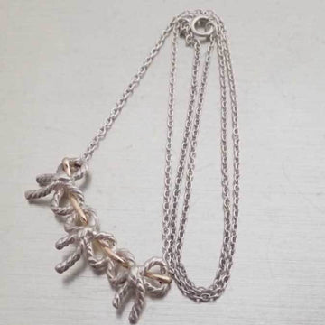TIFFANY&Co. Necklace triple ribbon silver 925/750 x gold ladies