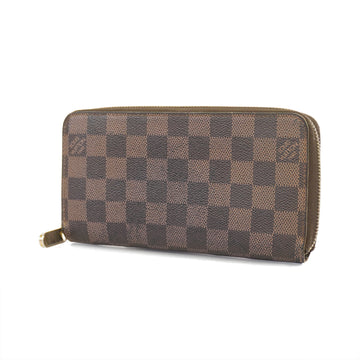 LOUIS VUITTONAuth  Long Wallet Damier Zippy Wallet N60015