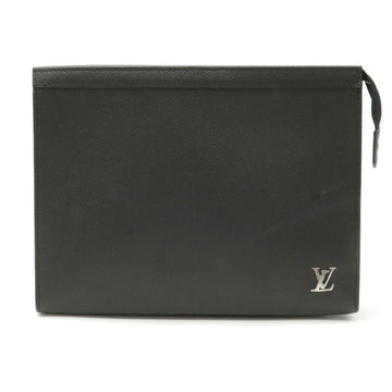 Louis Vuitton Taiga Pochette Voyage Second Bag Clutch Calf Leather Noir Black M30450