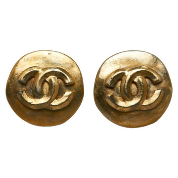 CHANEL Cocomark Earrings Gold Plated Women's