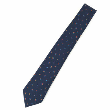 LOUIS VUITTON tie LV Cravat MR0230 silk 100% navy men's