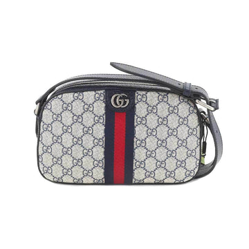 GUCCI Ophidia GG Supreme Camera Bag Shoulder Leather Navy Beige 681064