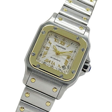 CARTIER Watch Ladies Santos Galbe SM Date Automatic AT Stainless Steel SS Gold YG W20045C4 Polished