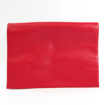 Celine Trio 173033 Women's Leather Clutch Bag Red Color