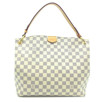 Louis Vuitton Graceful PM Women's Tote Bag N42233 Damier Azur White