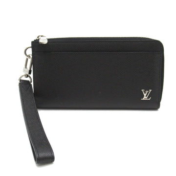 LOUIS VUITTON Zippy Dragonne Black Black Taiga leather M69409