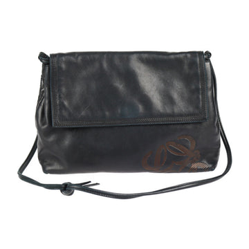 LOEWE shoulder bag nappa leather black gold metal fittings anagram