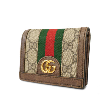 Gucci Ophidia 523155 Women's GG Supreme Wallet (bi-fold) Beige