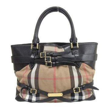 Burberry Nova Check Canvas Leather Tote Bag Beige/Black