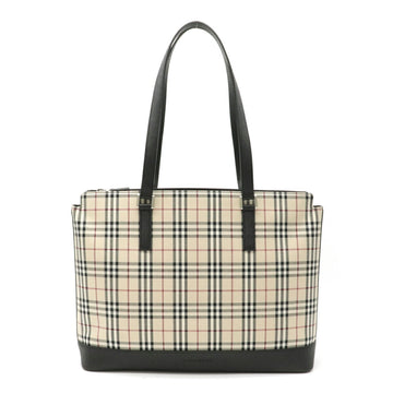 Burberry Nova check tote bag shoulder canvas leather black beige red