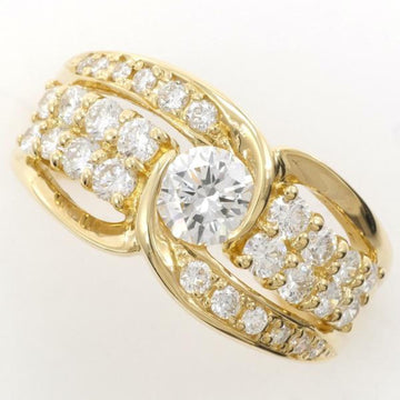 SEIKO Jewelry K18YG Ring No. 11.5 Diamond 0.47 0.32 VVS2 Certificate Total weight about 8.9g