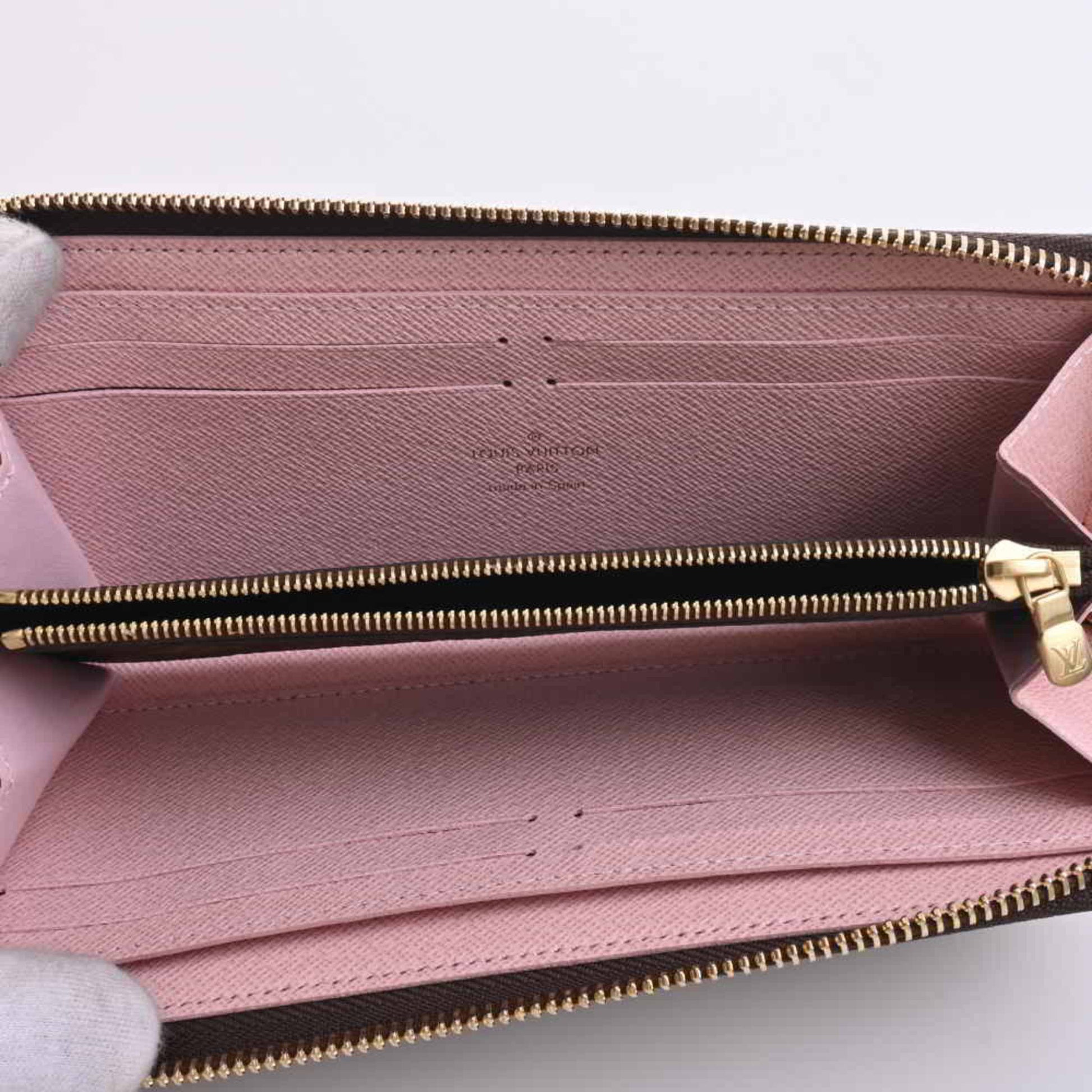Authenticated Used Wallet Portefeuille Victorine Brown Pink Rose