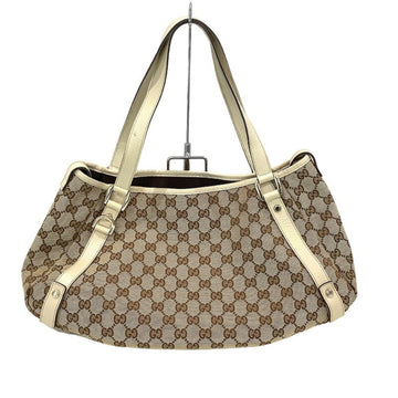 GUCCI GG canvas tote bag 130736 beige shoulder