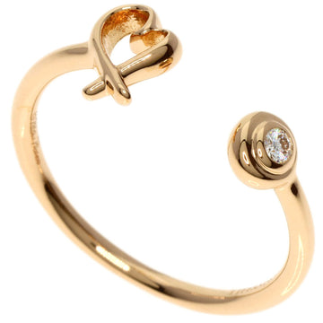 TIFFANY Loving Heart Diamond Ring K18 Pink Gold Women's &Co.
