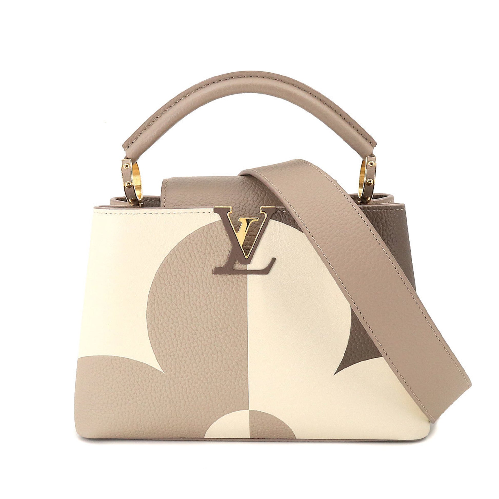 Louis Vuitton Capucines BB Metallic Grey Top Handle Handbag 