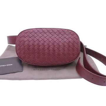 BOTTEGA VENETA waist bag intrecciato burgundy leather belt