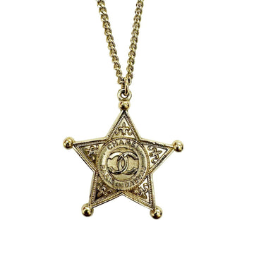 CHANEL Cocomark Star A14A Necklace Gold Women's Men's