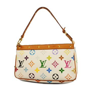 LOUIS VUITTONAuth  Monogram Multicolore Pochette Accessoir M92649 Pouch Blanc