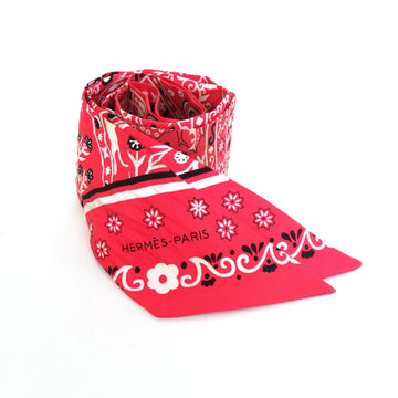 HERMES Scarf Twilly Silk Red Series Women's