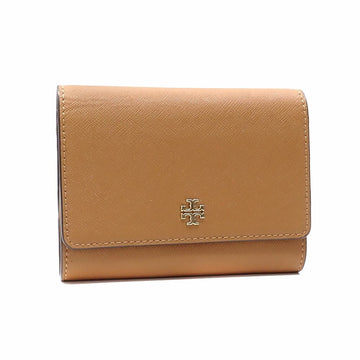 TORY BURCH trifold wallet ladies brown leather