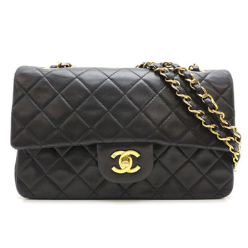 CHANEL Matelasse 23 W Flap Chain Shoulder Women's Bag Lambskin Black x