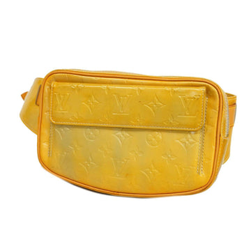 LOUIS VUITTON Waist Bag Vernis Fulton M91043 Lime Yellow Ladies