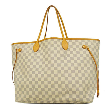 LOUIS VUITTON Tote Bag Damier Azur Neverfull GM N51108 White Ladies