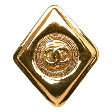 CHANEL Coco Mark Diamond Brooch Gold Plated Ladies