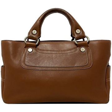 Celine handbag boogie brown tote bag leather CELINE stitch ladies