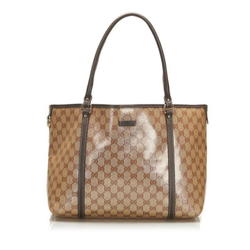 Gucci GG Crystal Tote Bag Shoulder 265695 Brown Beige PVC Leather Ladies GUCCI