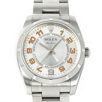 ROLEX Air King Oyster Perpetual Concentric 114210 Silver Arabic Dial Watch Men's