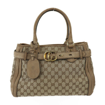 GUCCI GG running tote bag handbag 247183 canvas suede beige gold hardware