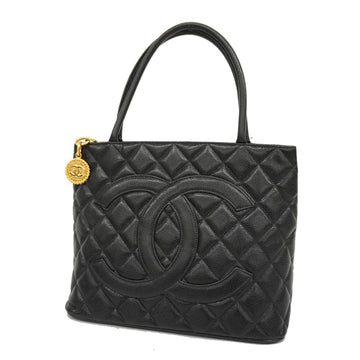 CHANELAuth  Reprint Tote Women's Caviar Leather Tote Bag Black