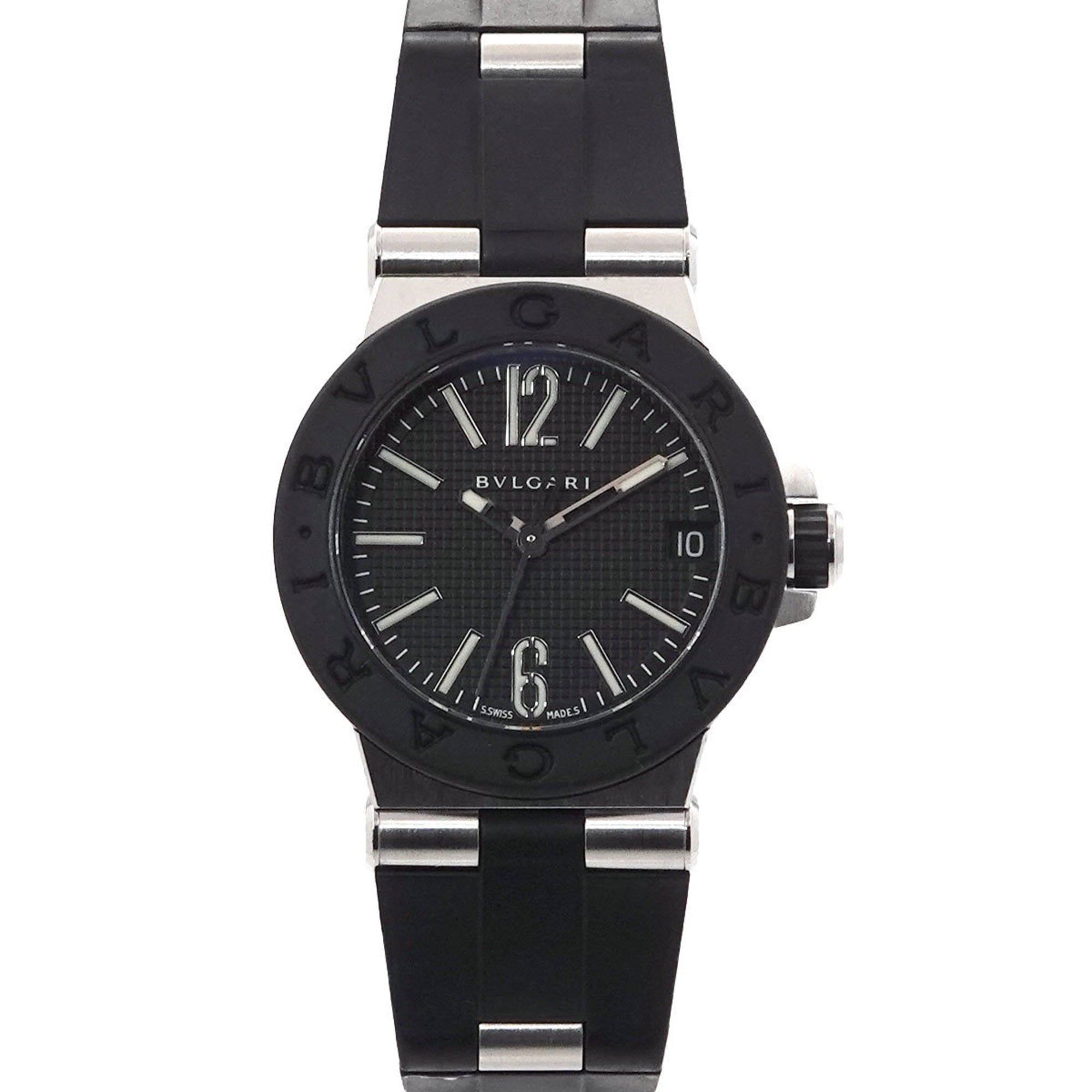 BVLGARI Diagono DG29SV Women's Watch Date Black Dial Quartz