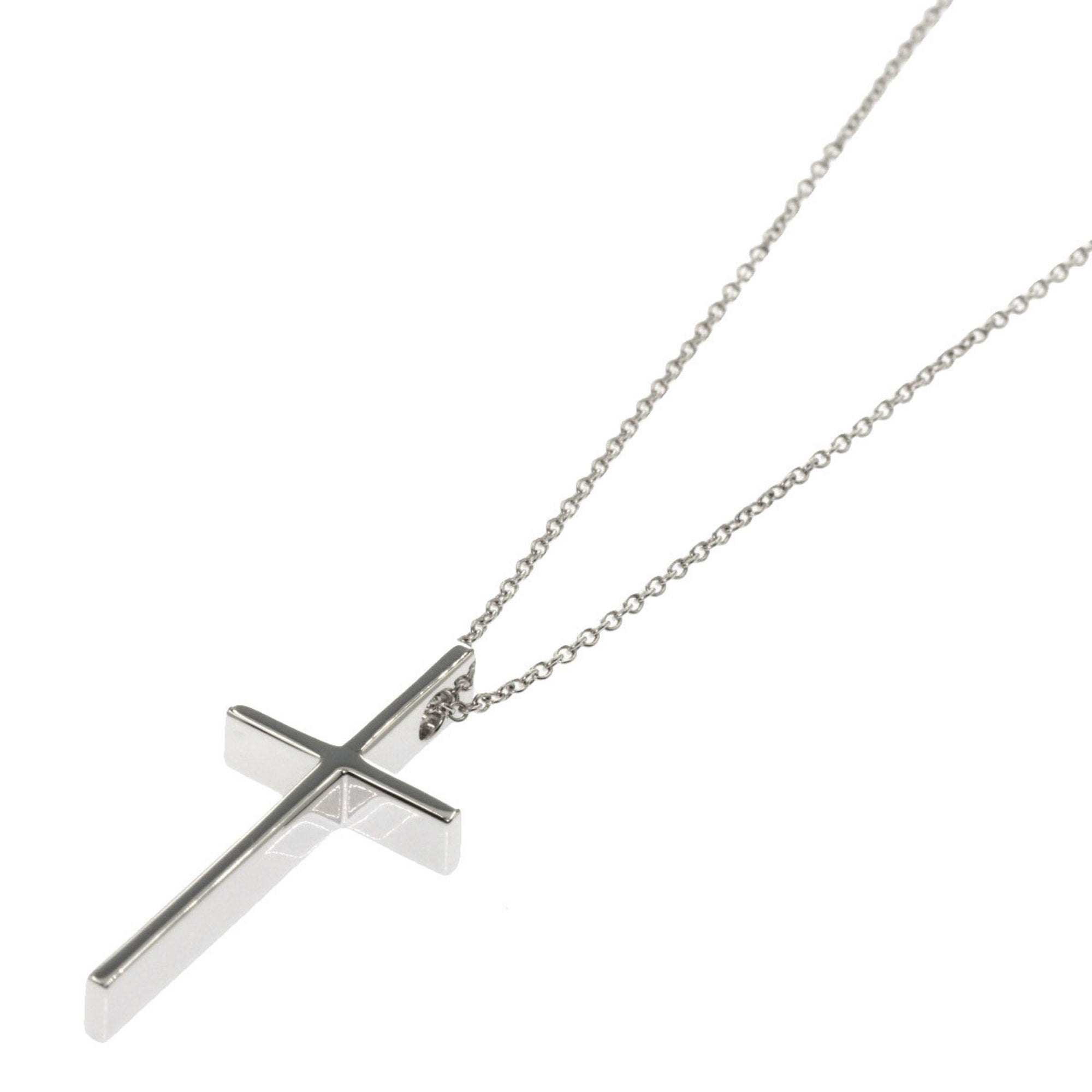 TIFFANY cross necklace K18 white gold ladies &Co.