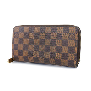 LOUIS VUITTONAuth  Damier Zippy Wallet N60015 Women,Men,Unisex Long Wallet