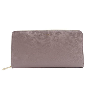 CELINE wallet ladies' long leather large zip multifunction graige round