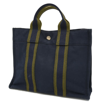 HERMESAuth  Fourre Tout Fool Toe PM Women's Canvas Tote Bag Navy