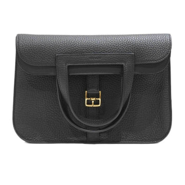 HERMES Alzan 25 Shoulder Bag Black G Hardware Taurillon B Engraved Ladies Men's