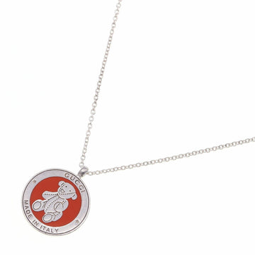 GUCCI Necklace 272887 Silver Red SV Sterling 925 Ladies Bear