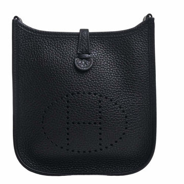 HERMES Taurillon Clemence Evelyn TPM Shoulder Bag Black Women's