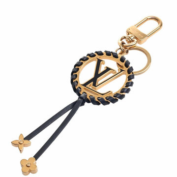 LOUIS VUITTON LV Circle Berry Keychain Key Ring M63082 Black Ladies