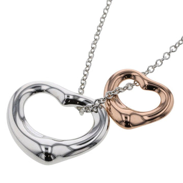 TIFFANY Necklace Double Open Heart Silver 925 K18 Pink Gold Women's &Co.