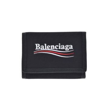 BALENCIAGA Explorer Black / Red White 507481 Women's Nylon Tri-Fold Wallet