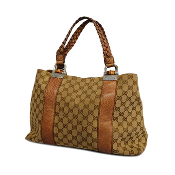 GUCCIAuth  Bamboo Tote Bag 232947 Women's GG Canvas Tote Bag Brown