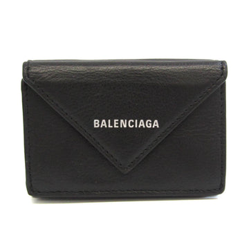 BALENCIAGA Paper Mini 391446 Women,Men Leather Wallet [tri-fold] Black
