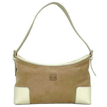 Loewe Leather,Suede Bag Beige,Ivory,White